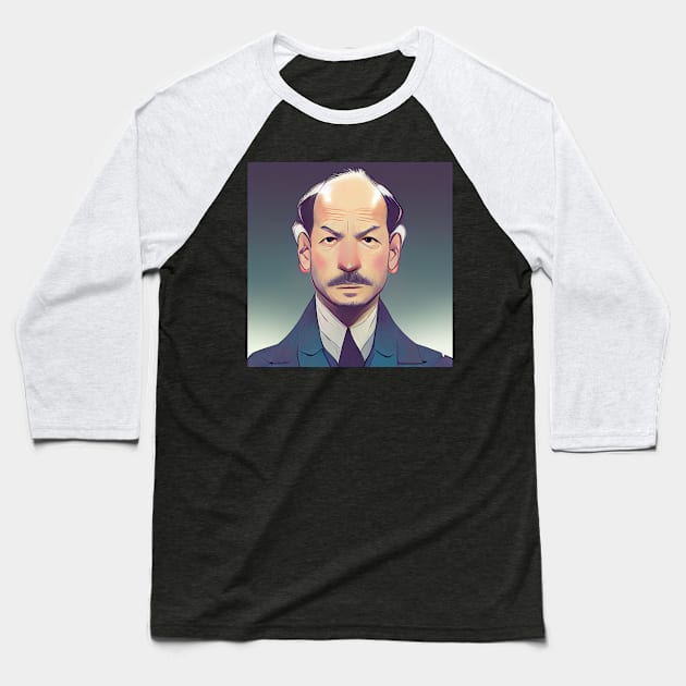 Clement Attlee | Anime Portrait Baseball T-Shirt by Classical